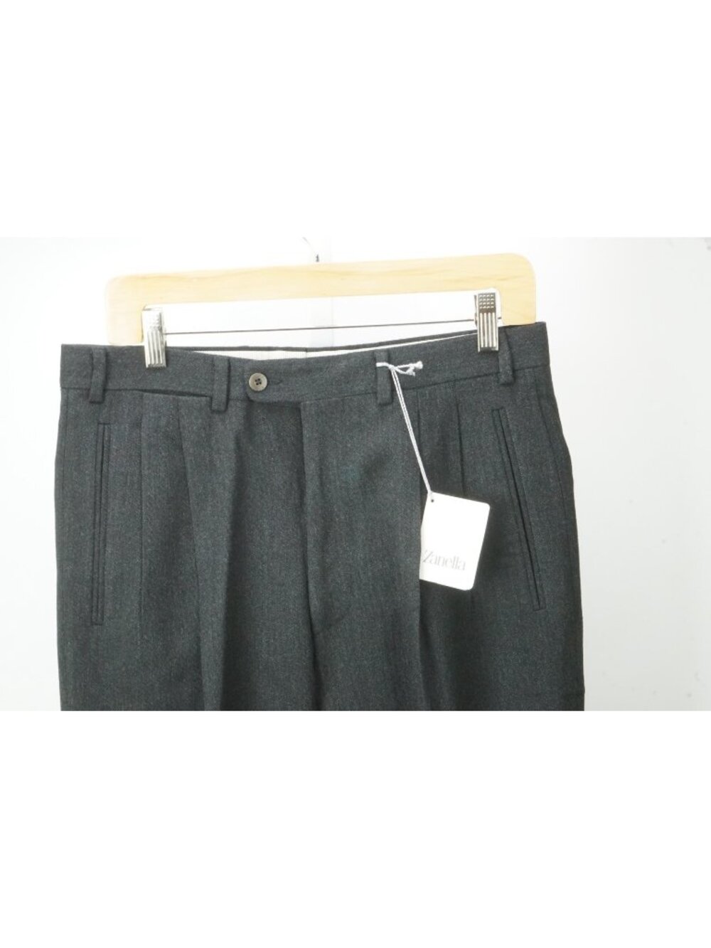 Zanella Johnny Dark Gray Wool Blend Mens Dress Pants Sz 48 EU BRAND NEW